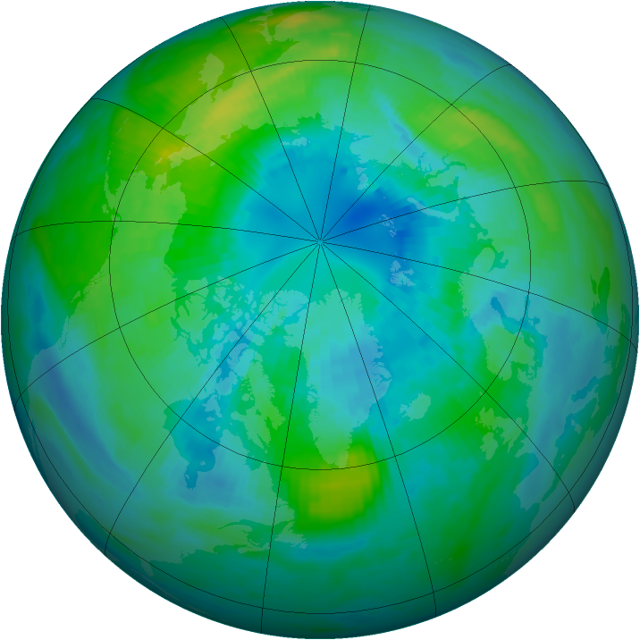 Arctic ozone map for 05 October 1983